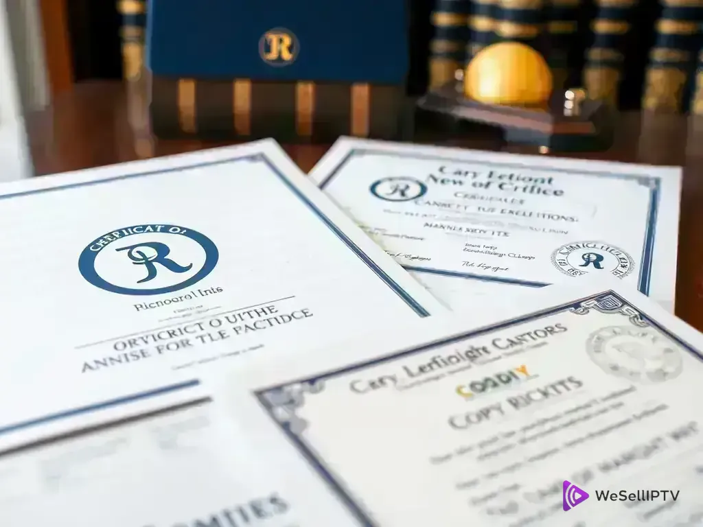 Copyright and licensing documentation for IPTV content