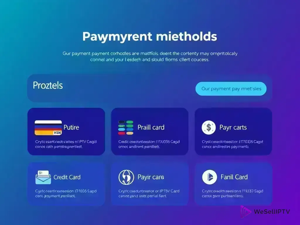 Overview of available payment methods for WeSellIPTV