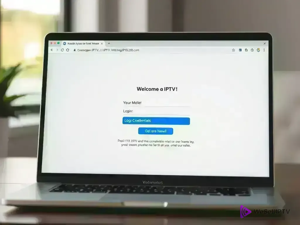 Welcome email showing WeSellIPTV login credentials